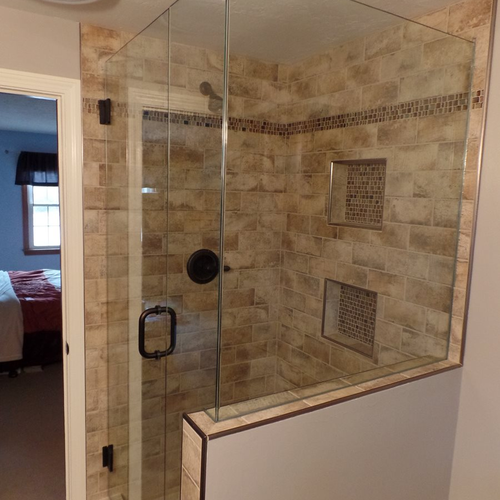 Tile installation from Flooring Source in the Auburn, MA area