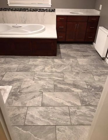 Tile installation from Flooring Source in the Auburn, MA area