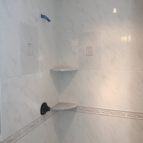 Tile installation from Flooring Source in the Auburn, MA area