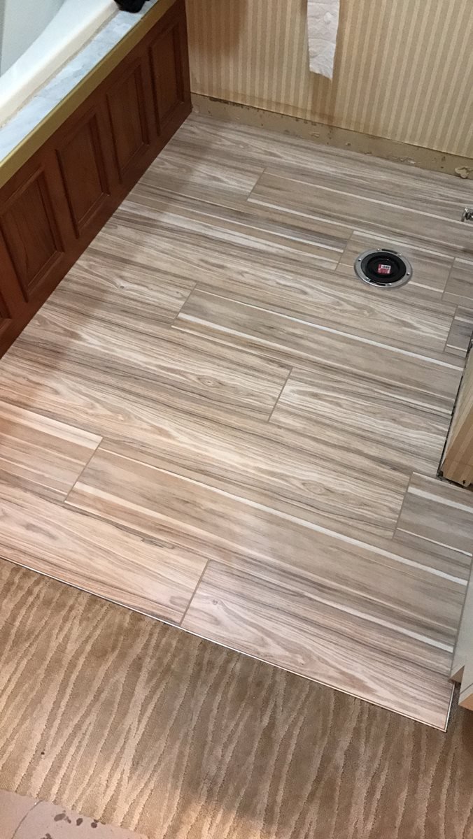 Tile installation from Flooring Source in the Auburn, MA area