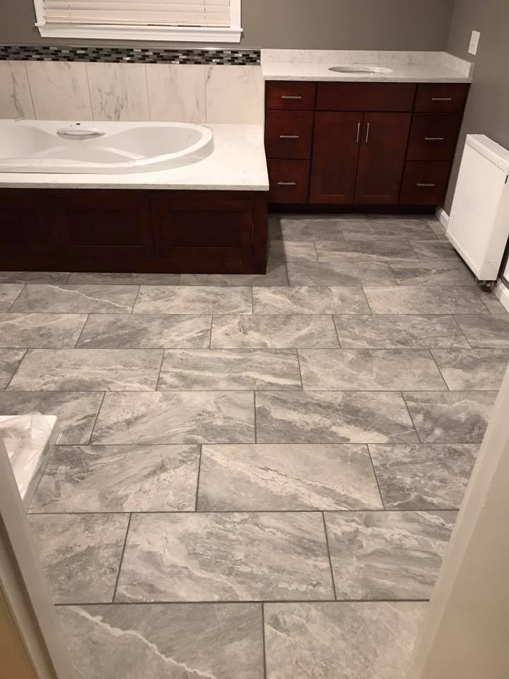 Tile installation from Flooring Source in the Auburn, MA area