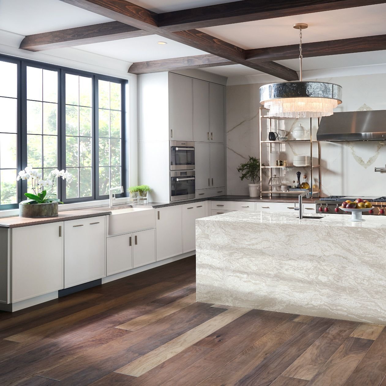 Kitchen with hardwood flooring from Flooring Source in the Auburn, MA area