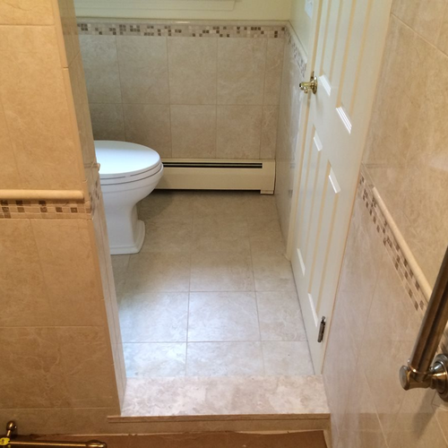 Tile installation from Flooring Source in the Auburn, MA area