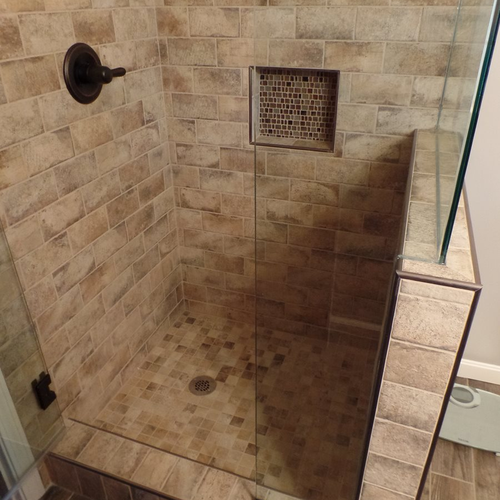 Tile installation from Flooring Source in the Auburn, MA area