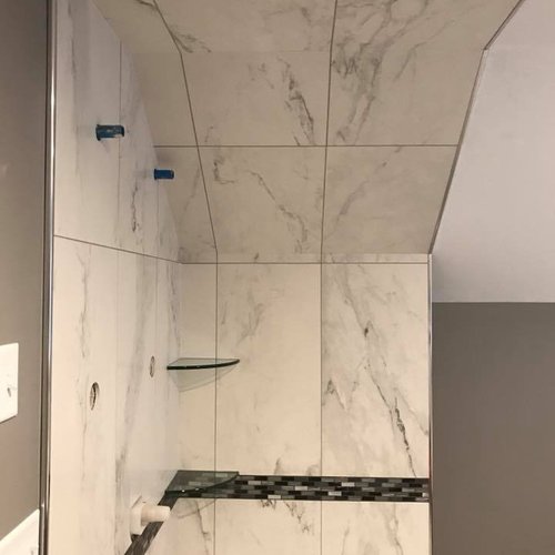 Tile installation from Flooring Source in the Auburn, MA area