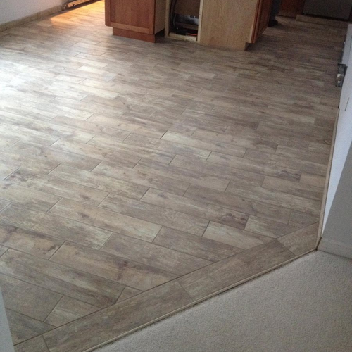 Tile installation from Flooring Source in the Auburn, MA area