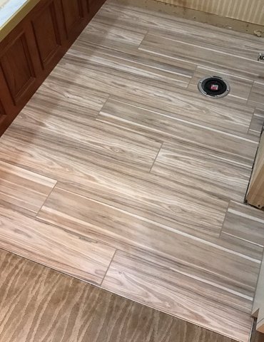 Tile installation from Flooring Source in the Auburn, MA area