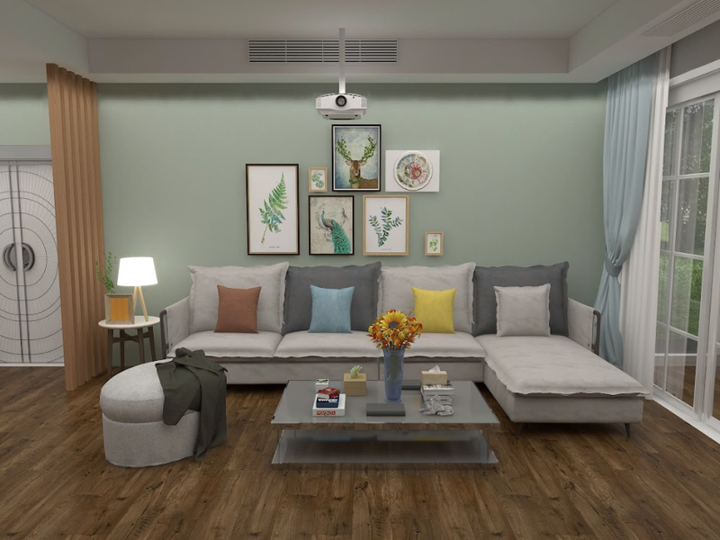 Living room with luxury vinyl flooring from Flooring Source in the Auburn, MA area