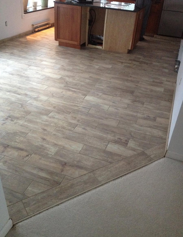 Tile installation from Flooring Source in the Auburn, MA area