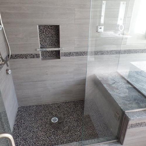 Tile installation from Flooring Source in the Auburn, MA area