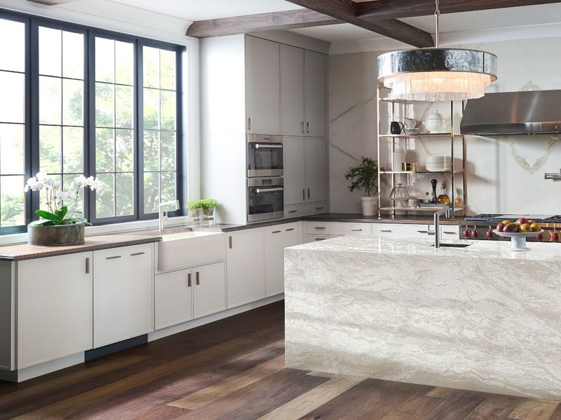 Kitchen with hardwood flooring from Flooring Source in the Auburn, MA area