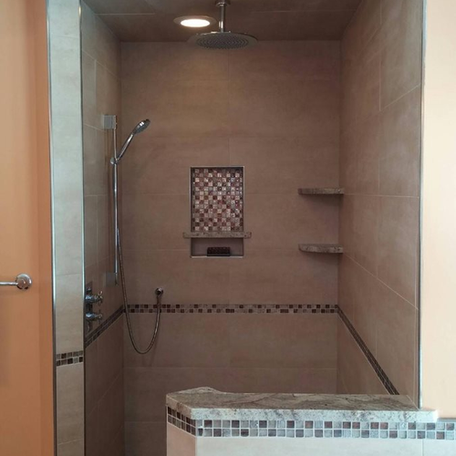Tile installation from Flooring Source in the Auburn, MA area
