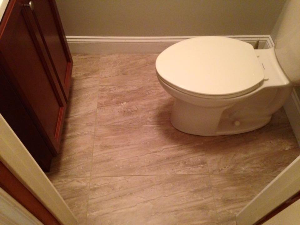 Tile installation from Flooring Source in the Auburn, MA area