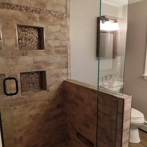 Tile installation from Flooring Source in the Auburn, MA area