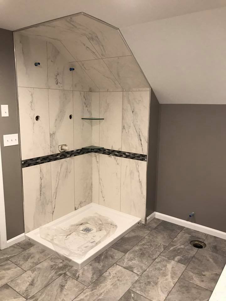 Tile installation from Flooring Source in the Auburn, MA area